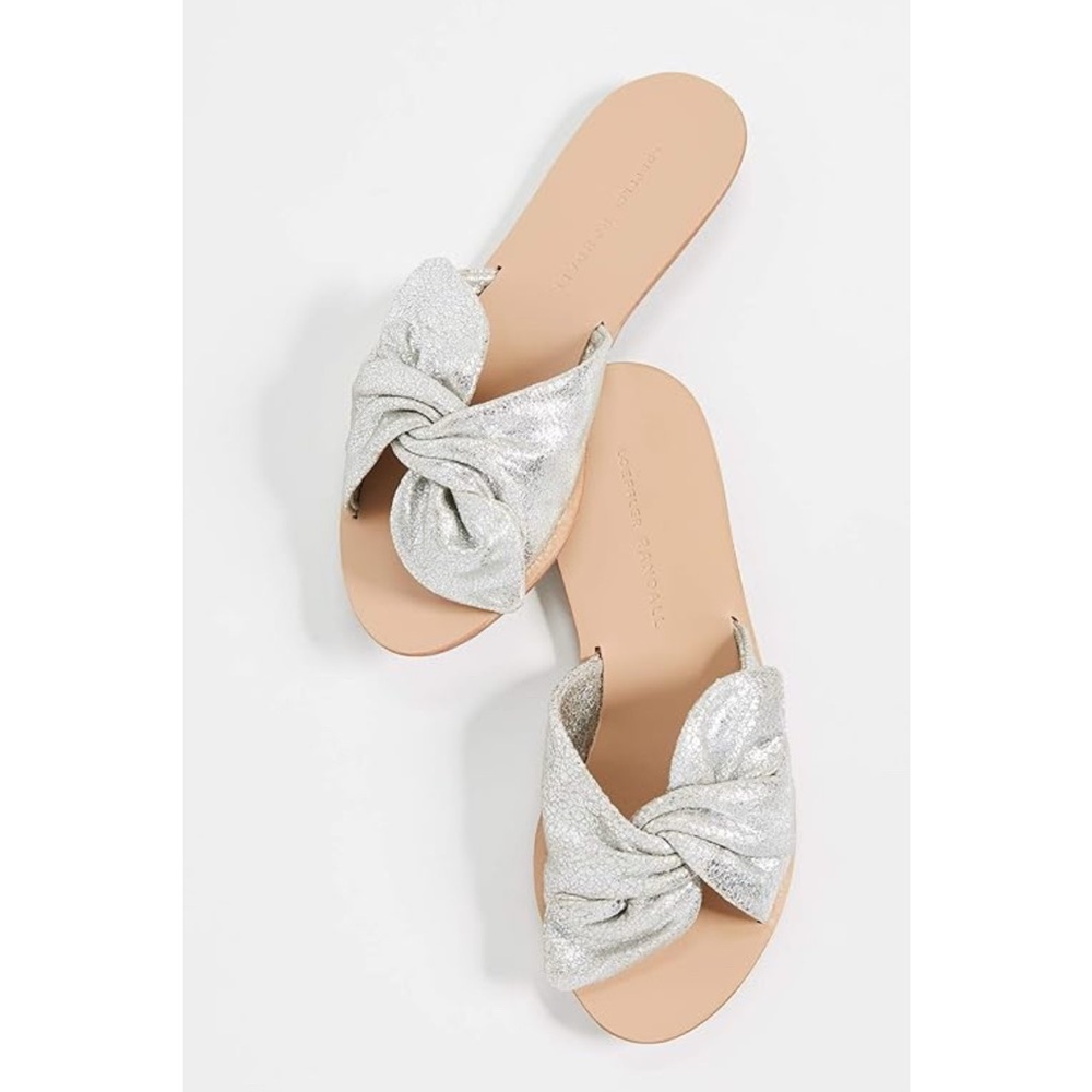 Loeffler Randall Metallic Silver Knotted Sandals US size 8.5
